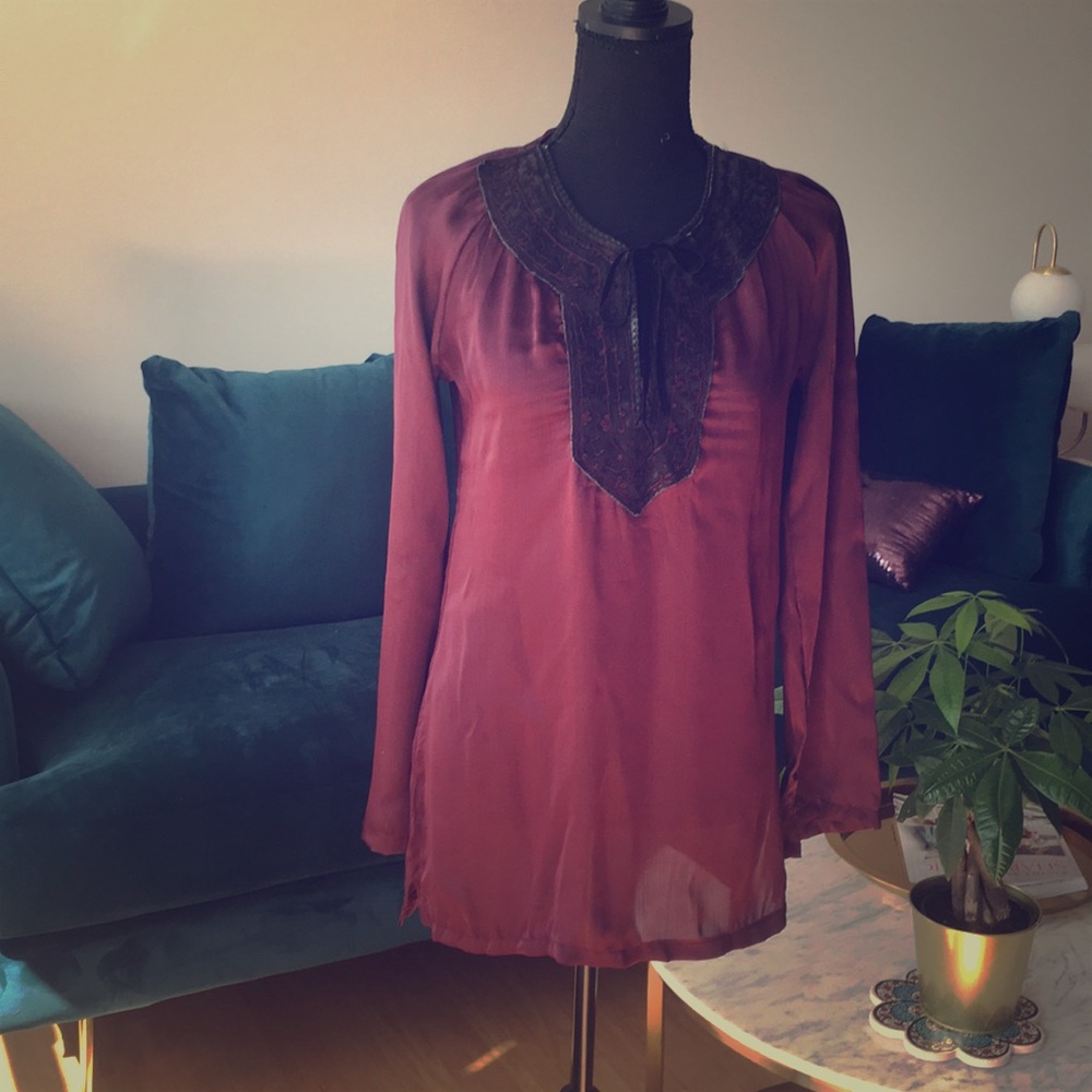 Purple silk tunic